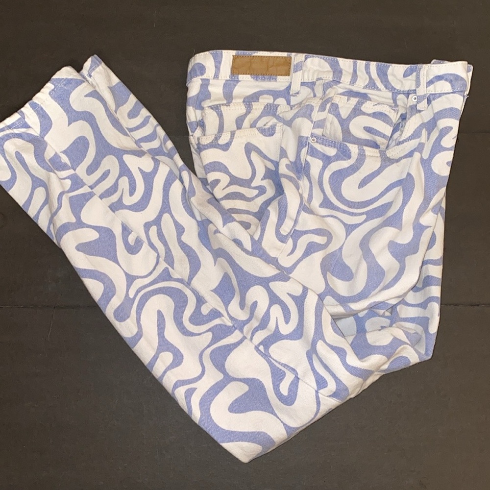 Cotton On Size 8 Long Straight Jeans In Blue Swirl - Picture 5 of 15